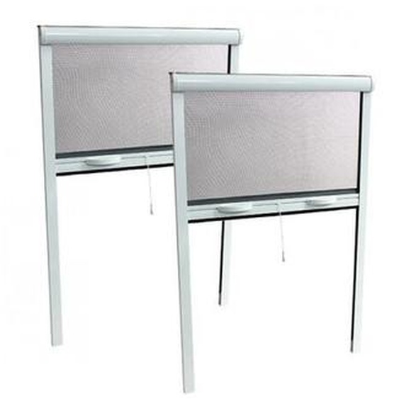 Pack eco de 2 moustiquaires Enroulables alu H170 cm x L160 cm Blanc
