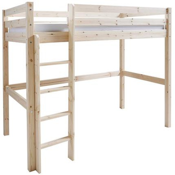 Pack Lit Mezzanine Avec Matelas Bois Massif Aaron Bois Naturel