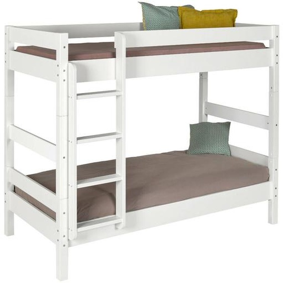 Pack Lit Superposé Séparable Avec 2 Matelas Bois Massif Aaron Blanc
