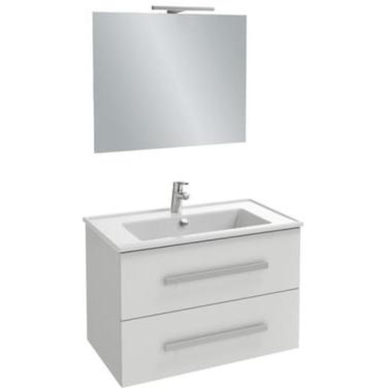 Pack meuble vasque 60 cm Ola up blanc + miroir + spot