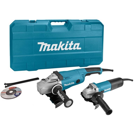Pack Meuleuses dangles 125 mm 840W et 230 mm 2200W en coffret standard - MAKITA - DK0053G