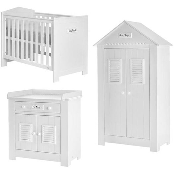 Pack mobilier pour chambre bébé PLAGE lit + commode + armoire - pinio