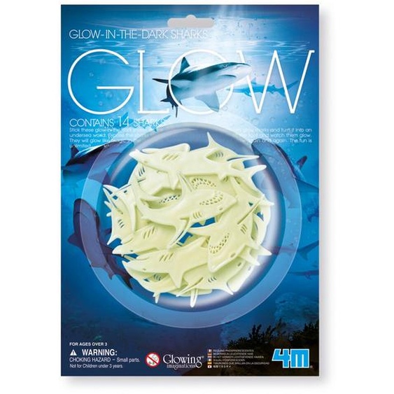 Pack Phosphorescent: Requins, 14 Pièces Et Des Autocollants White
