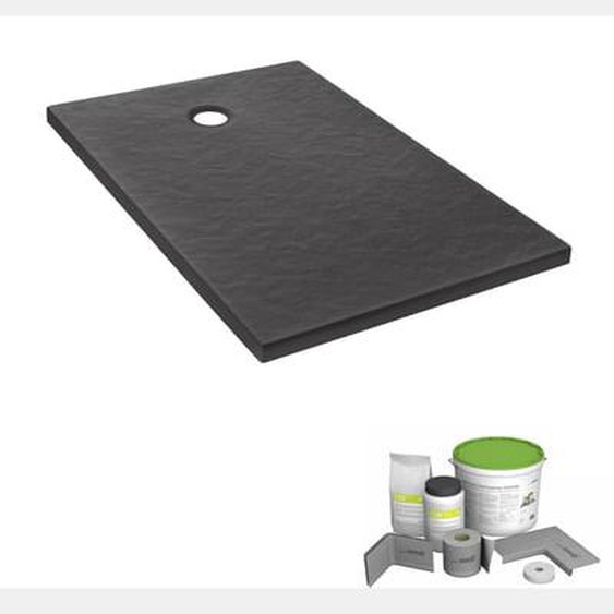 Pack receveur de douche 120 x 90 Ipso rectangle gris anthracite + Kit détanchéité WEDI