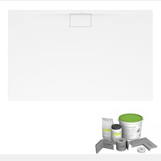 Pack receveur de douche antidérapant 150 x 100  Architectura Metalrim rectangle blanc + Kit détanchéité WEDI