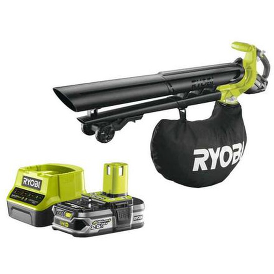 Pack Ryobi Souffleur aspiro-broyeur 18V One+ Brushless OBV18 - 1 Batterie 2.5Ah - 1 Chargeur rapide RC18120-125