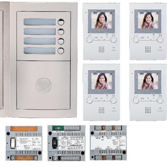 Pack vidéo 4 postes complet blanc AIPHONE 200384