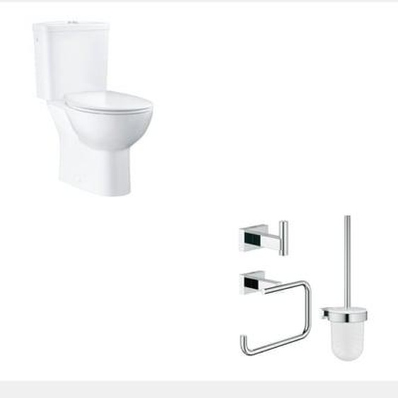Pack WC à poser Bau Ceramic quickfix + Accessoires salle de bain Essentials Cube