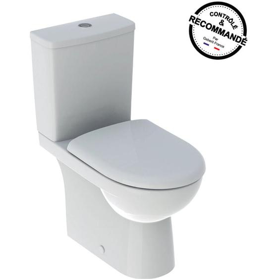 Geberit - Pack wc à poser sortie double sans bride Symbiose Rimfree 78,6 cm - Réservoir réversible (3/6 l) - Abattant déclipsable à fermeture