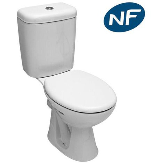 Serel - Pack wc à poser Zambak + abattant fermeture classique + kit de chasse double bouton (zambak)