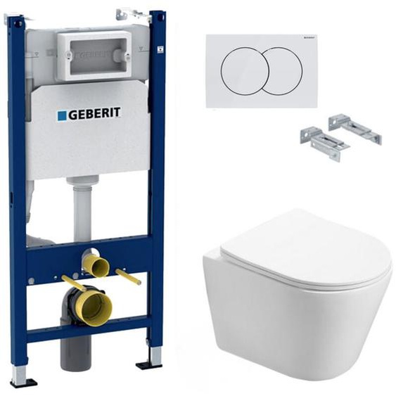 Geberit - Pack wc Bati-support + wc Swiss Aqua Technologies Infinitio sans bride