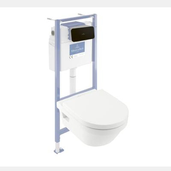 Pack WC sans bride  Architectura avec abattant + bâti-support sol et mur Viconnect PRO + plaque noir