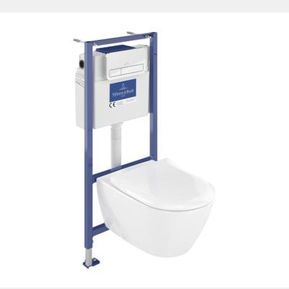 Pack WC sans bride  Subway 2.0 abattant frein de chute + bâti-support sol et mur Viconnect PRO + plaque Chromé