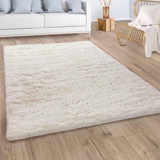 Paco Home - Tapis De Salon Poil Long Shaggy Fausse Fourrure Pelucheux Pelucheux Crème Beige 200x290 cm