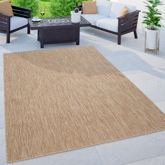 Paco Home - Tapis Intérieur Et Extérieur Balcon Terrasse Tapis Cuisine Monochrome Moucheté 200x280 cm, Naturelle