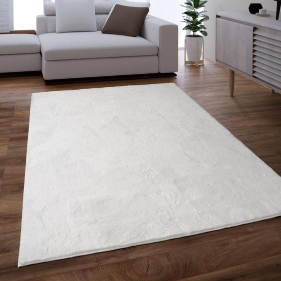 Paco Home - Tapis Salon Adulte Poil Long Shaggy Lavable En Machine Moelleux Pelucheux Blanc 120x170 cm