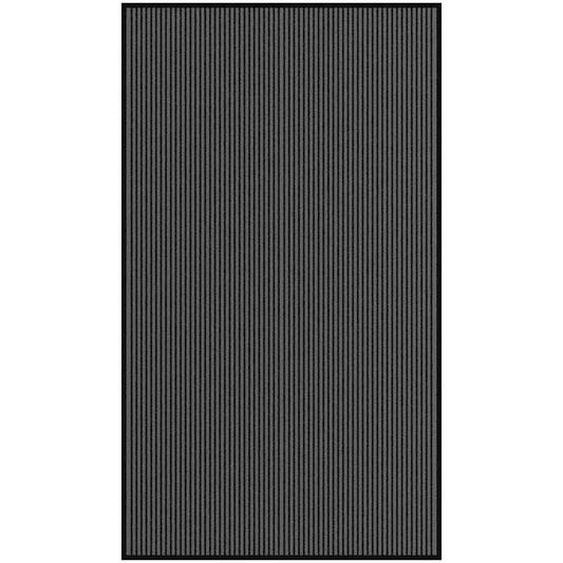 Paillasson noir et gris à rayures 115x200 cm