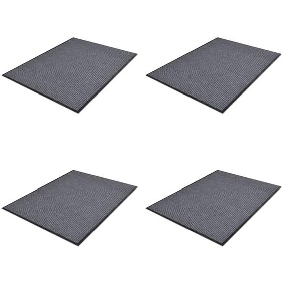 Paillassons 4 pcs PVC Gris 90x60 cm