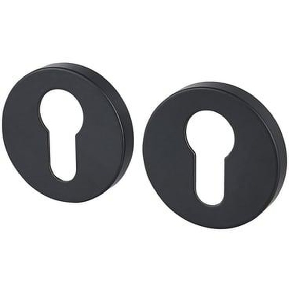 Paire de rosaces trou de clé noir Ø50 mm