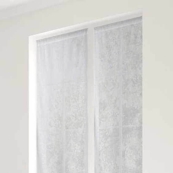 Paire de vitrages aspect lin blanc 58 x 90 cm