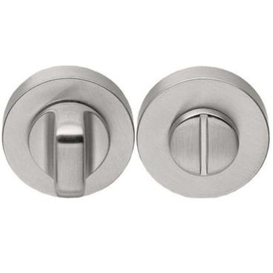 Paire rosaces rondes condamnation chrome mat