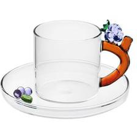 Paire tasse à café Mûre en verre soufflé