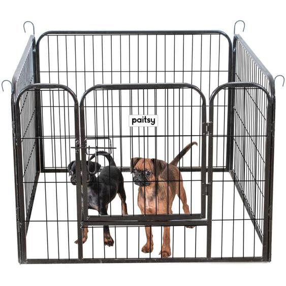 Parc Enclos pour chien chiot et lapin GARDEO80x60x4, 4 panneaux 80X60cm, 0,64M2, modulable, intérieur et extérieur, pliable, garantie 5 ans Paitsy