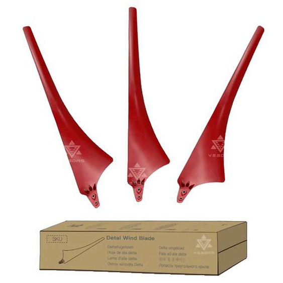 Pale déolienne, fibre de carbone haute performance, aile delta, 3 Delta Rouge