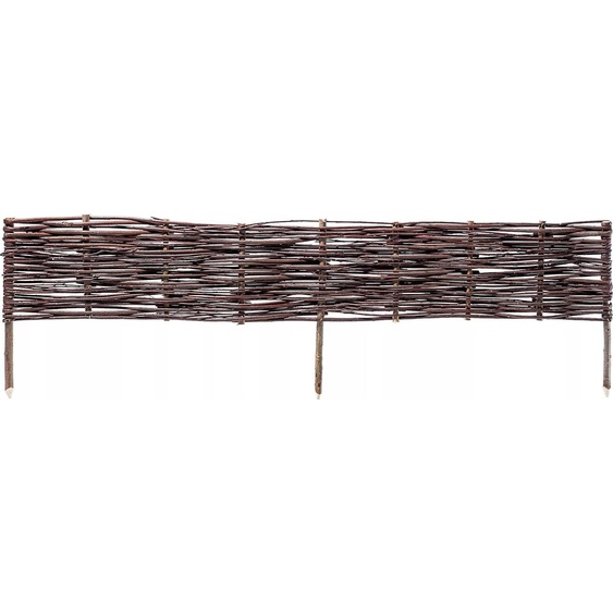Palissade de jardin - Bordure de pelouse - 120 x 20 cm - Lot de 10 pièces - Aspect tressé - Marron