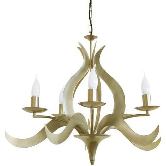 PALM -Lustre multi bras métal doré Abat-jour: abat-jour ampoule déco ampoule 5 ampoules E27 urbain P7xD7xH10cm
