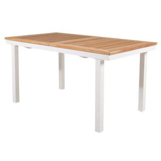 Panama Table de salle à manger avec extension supplémentaire, 160, 240 cm, blanc, naturel.