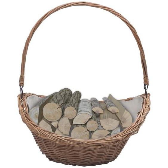 Panier à bois de chauffage avec poignée 57x46,5x52 cm Marron