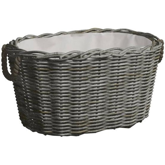 Panier à bois de chauffage avec poignées 59x42x28 cm Gris Saule
