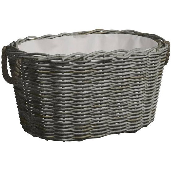 Panier à bois de chauffage avec poignées 60x40x28 cm Gris Saule