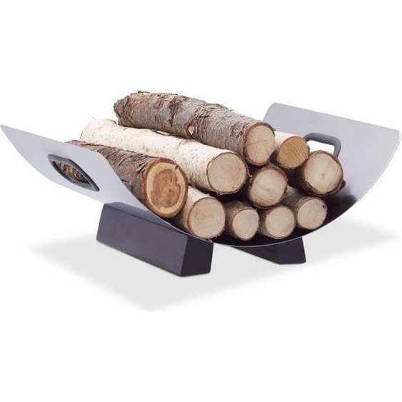 Panier à bois de cheminée en acier inoxydable