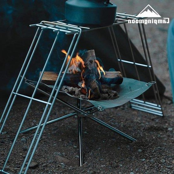 Panier à feu pliable en acier inoxydable pour le jardin et le camping