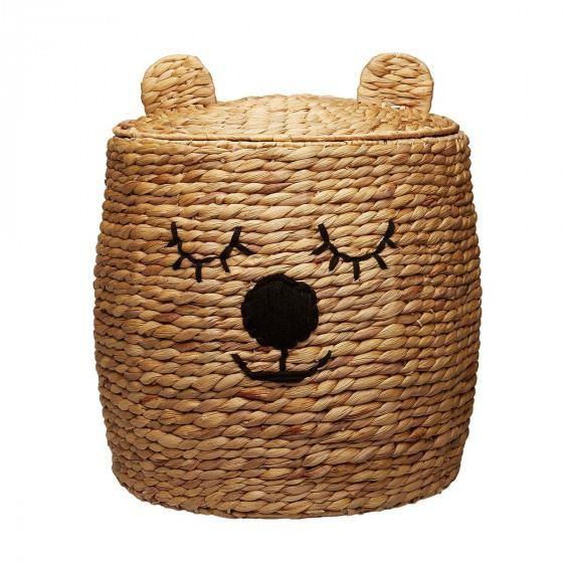 Panier à jouets - BLOOMINGVILLE - Marron - Jacinthe deau - Couvercle amovible - 44 cm de hauteur