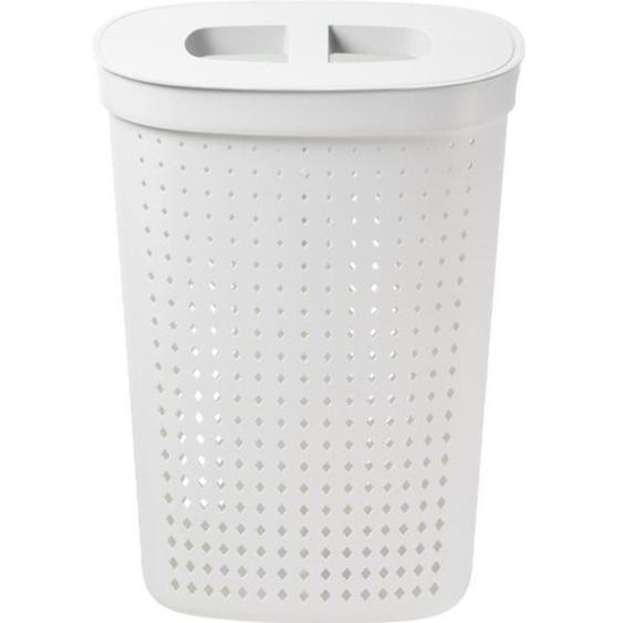 Panier à linge 61L blanc rangement Plast Team Seoul