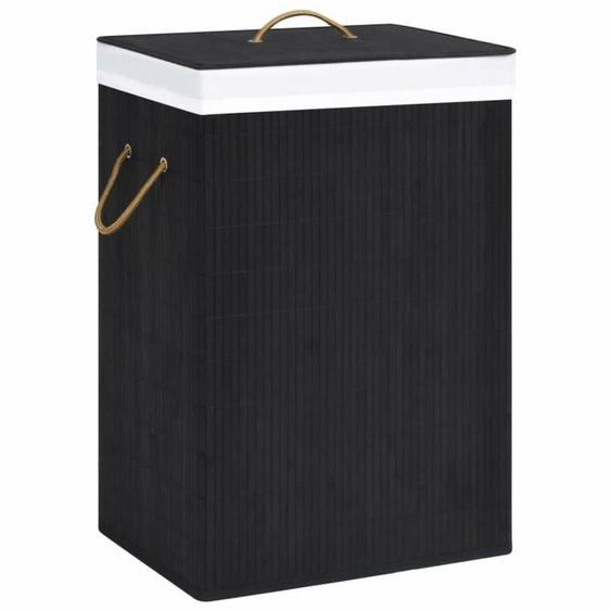 Panier à linge Bambou Noir 72 L
