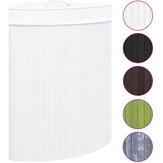 Panier à linge dangle Bambou Blanc 60 L