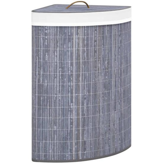 Panier à linge dangle Bambou Gris 60 L