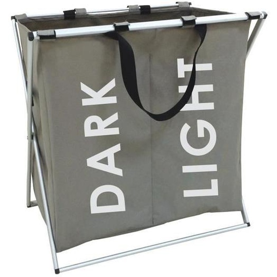 Panier à linge - MSV - DARK LIGHT Taupe - Aluminium et nylon - Gris