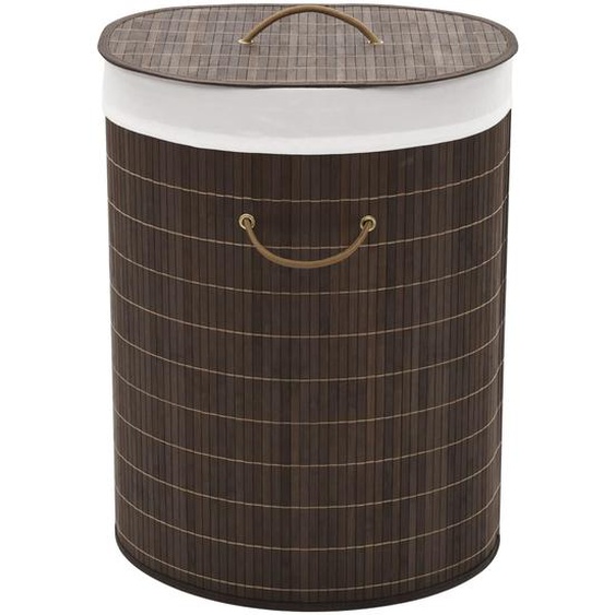 Panier à linge ovale Bambou Marron foncé