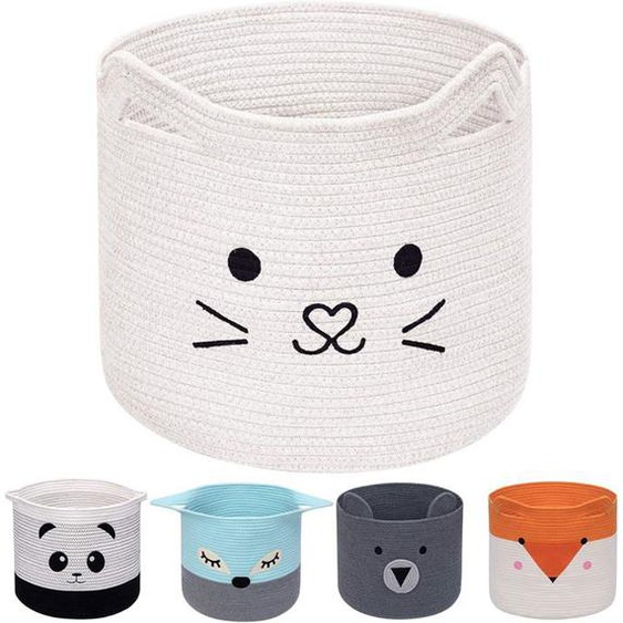Panier à linge pliable en corde de coton, panier de rangement pour jouets pour enfants, vêtements, décoration de chambre, panier