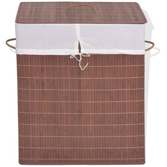 Panier à linge rectangulaire Bambou Marron