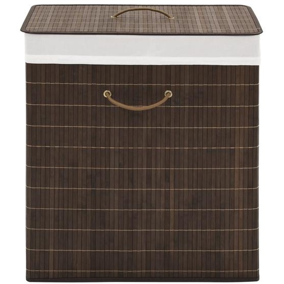 Panier à linge rectangulaire Bambou Marron foncé