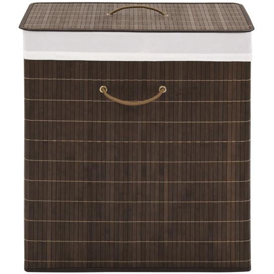 Panier à linge rectangulaire Bambou Marron foncé