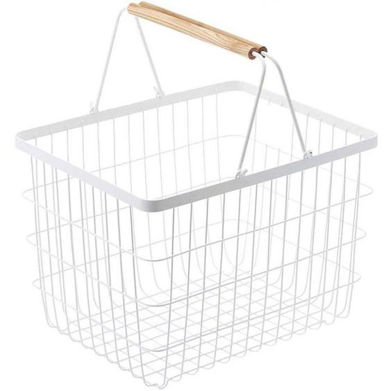 Panier à linge - YAMAZAKI - Laundry - Acier - Blanc - 41,5 x 31 x 38,5 cm