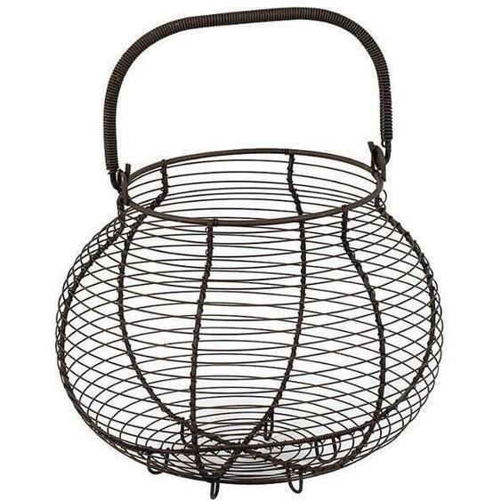 Panier à oeufs en métal - AUBRY GASPARD - Diamètre 25cm - Hauteur 18-32cm