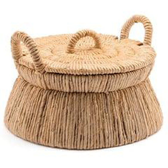 Panier avec couvercle bananier tressé, Caja